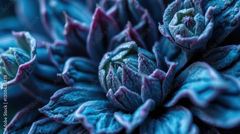 Obraz premium Close-up of Elegant Blue and Purple Flower Blossoms in Natural Light