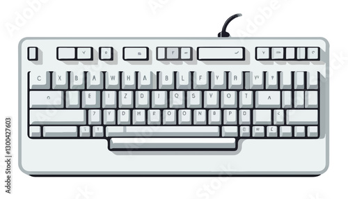 Computer Keyboard Vector on Transparent Background