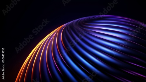 Abstract Swirling Sphere with Neon Gradient