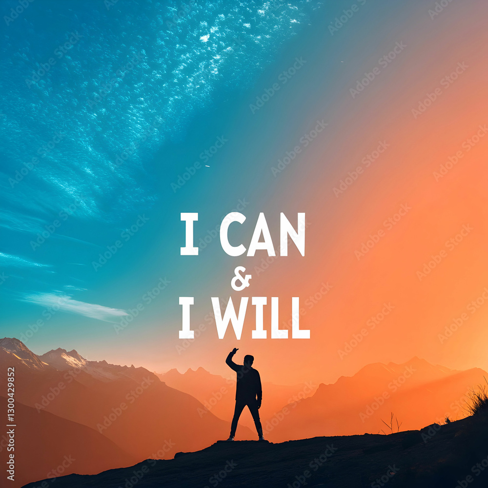 i can i will with gradient background i can i will with gradient background