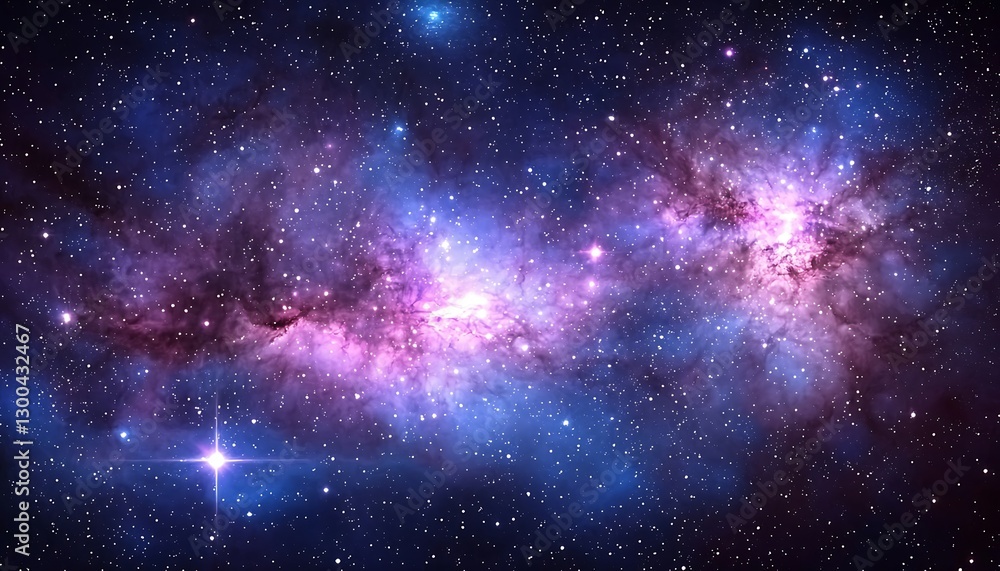 Naklejka premium Nebula Swirl Stellar Dust, Deep Space View