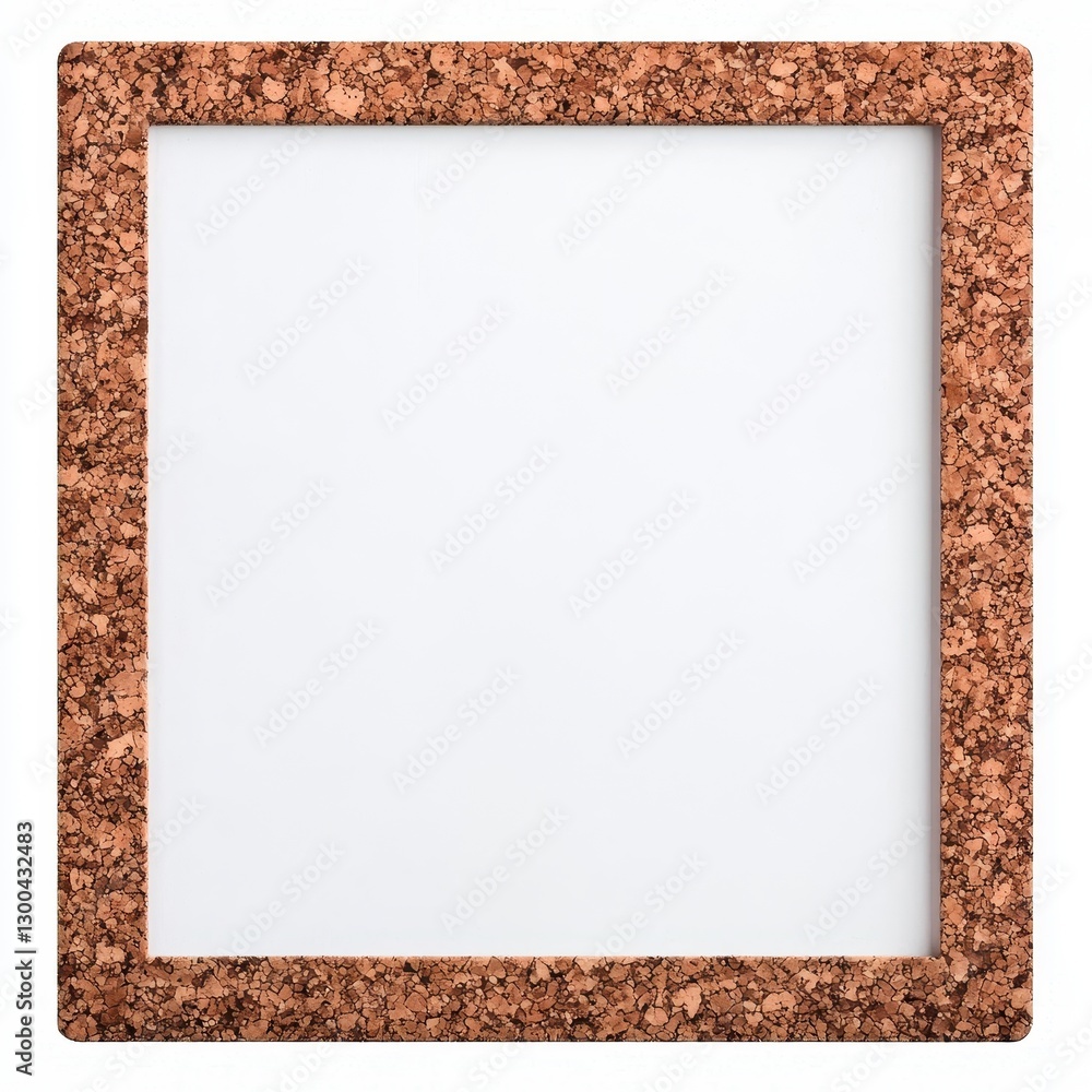 Fototapeta premium Empty Square Frame Crafted from Natural Cork Material for Display