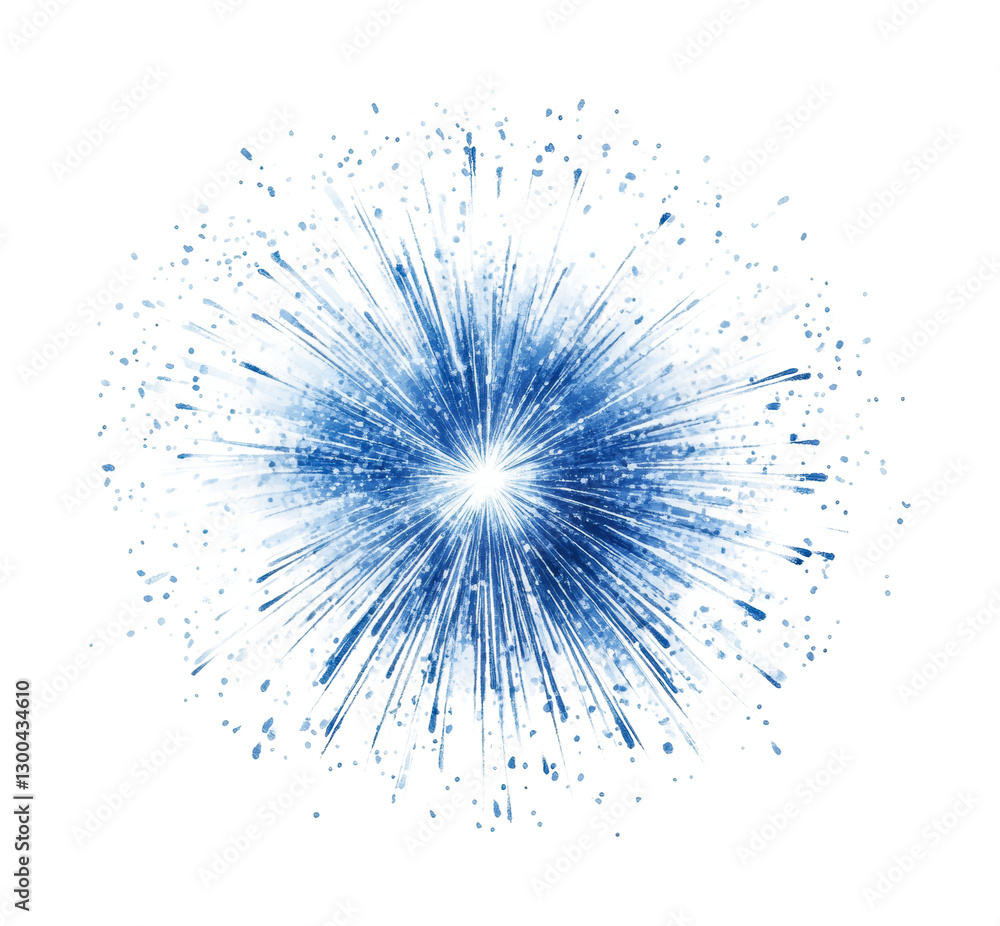 Bright blue explosion of light and particles representing energy and movement in a dynamic abstract form for creative projects, cut out Bright blue explosion of light and particles representing energy and movement in a dynamic abstract form for creative projects, cut out