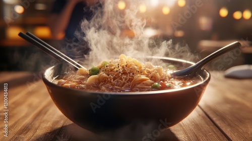 Ramen Bowl, Steaming, Restaurant photo