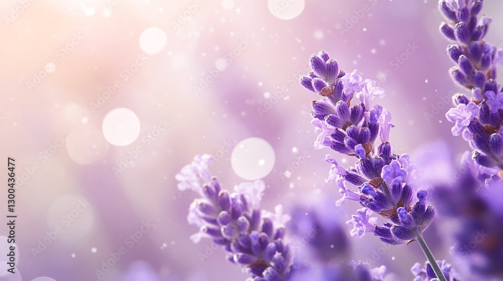 Fototapeta premium Sunlit garden serenity close-up view of lavender blooms in nature photography
