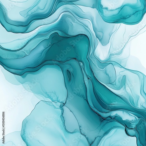 Abstract Teal Watercolor Fluid Texture Perfect for Backgrounds Branding and Design Projects