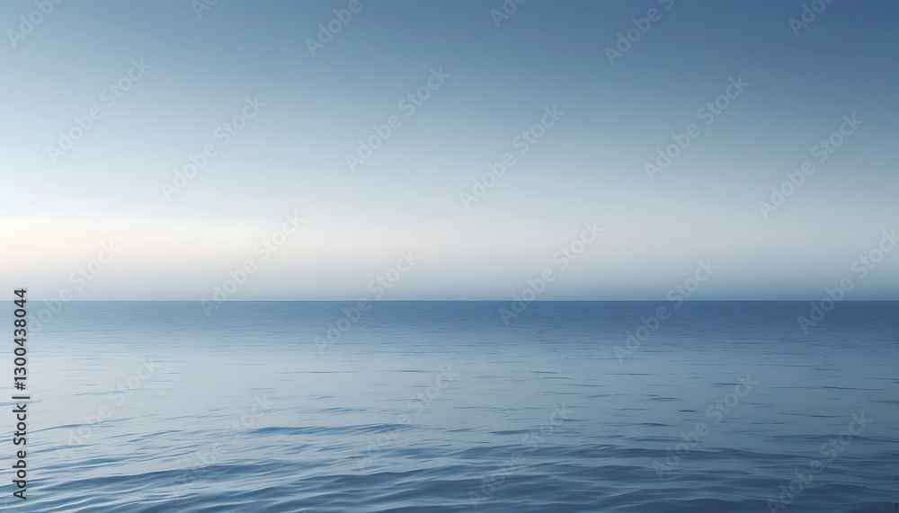 Calm Ocean Horizon with Clear Blue Sky and Tranquil Water Calm Ocean Horizon with Clear Blue Sky and Tranquil Water