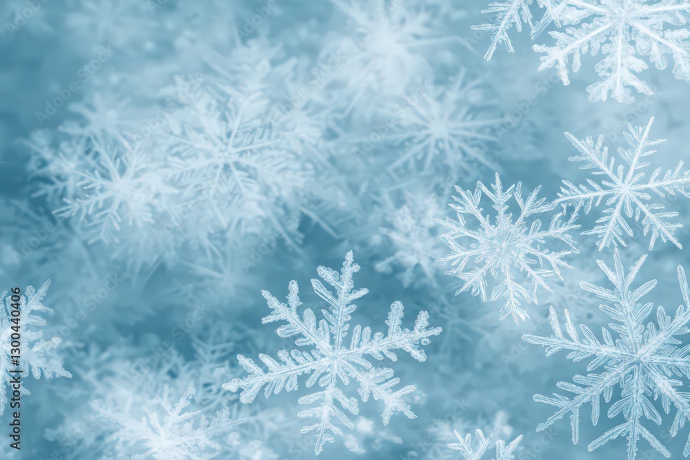Intricate Ice Crystals Close Up Soft Blue Background Intricate Ice Crystals Close Up Soft Blue Background