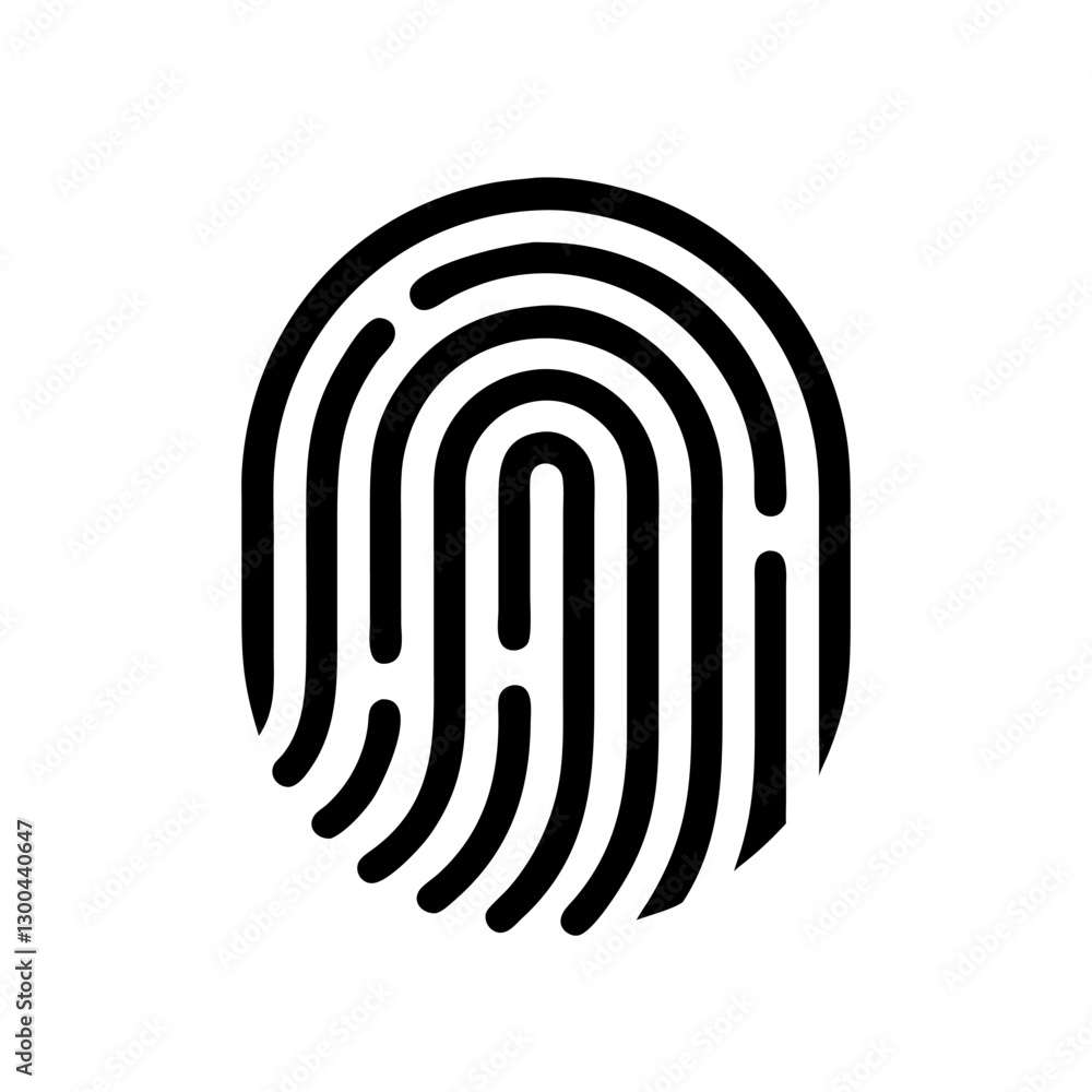 Fingerprint vector icon, security symbol. Simple, flat design for web or mobile app Fingerprint vector icon, security symbol. Simple, flat design for web or mobile app