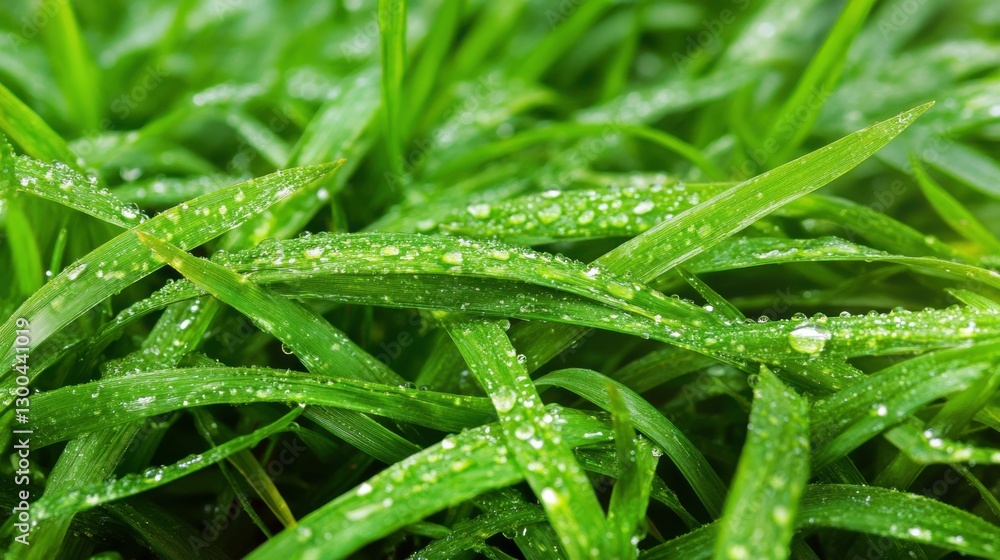 Morning Light on Wet Grass with Dewy Textures Morning Light on Wet Grass with Dewy Textures