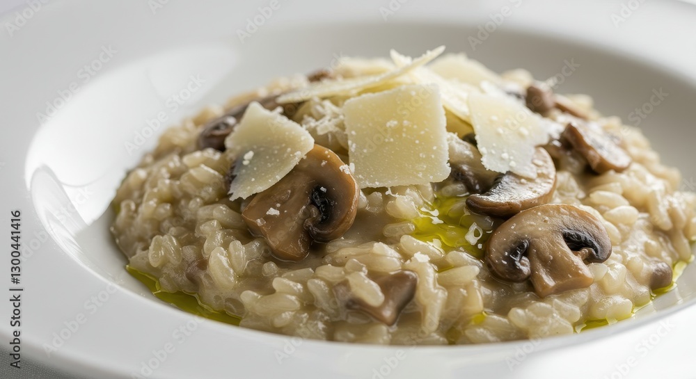 Creamy Mushroom Risotto with Parmesan Cheese Creamy Mushroom Risotto with Parmesan Cheese