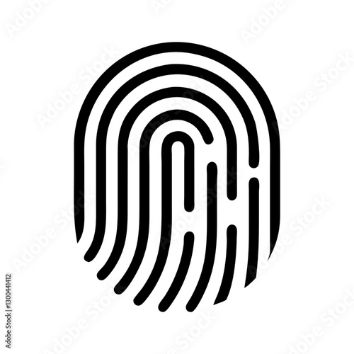 Fingerprint vector icon, security symbol. Simple, flat design for web or mobile app