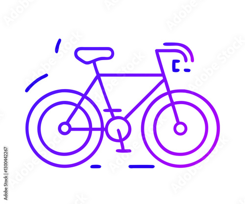 Purple Line Art Bicycle vector