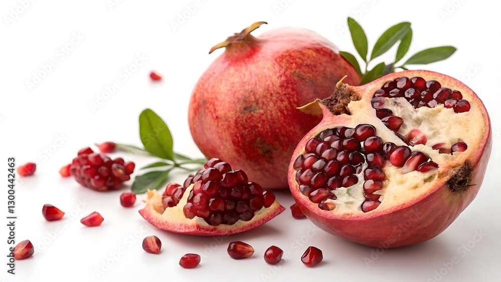 Pomegranate on a White Background Pomegranate on a White Background