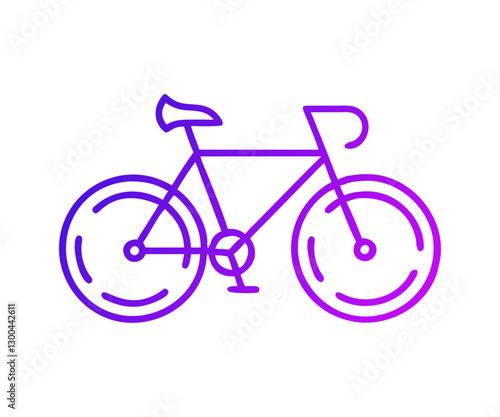 Purple Line Art Bicycle vector