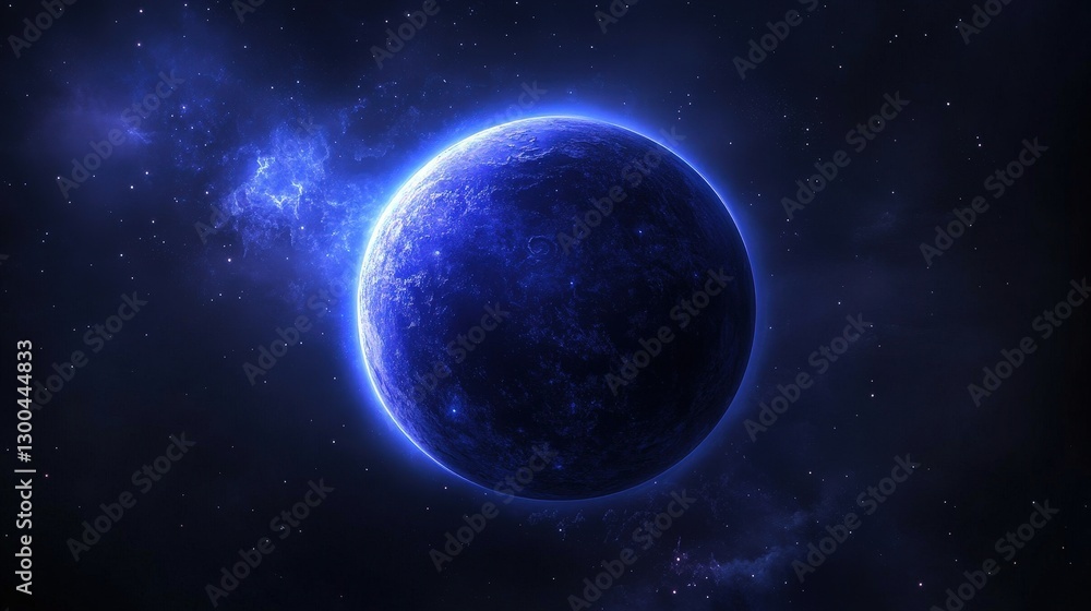 Blue planet, cosmic nebula, space exploration, starry background, science fiction artwork Blue planet, cosmic nebula, space exploration, starry background, science fiction artwork