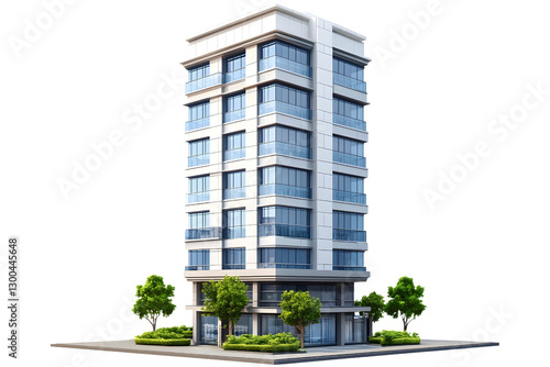 Realistic building skyscraper Isolated on white background.