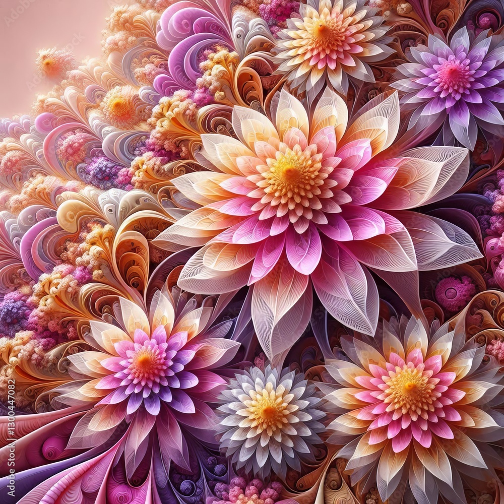 Obraz premium Fractal Web3 Flowers 