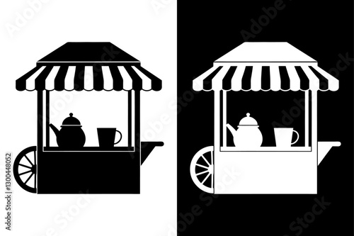 Tea Stand Silhouette Vector Simple & Elegant Design for Logos.