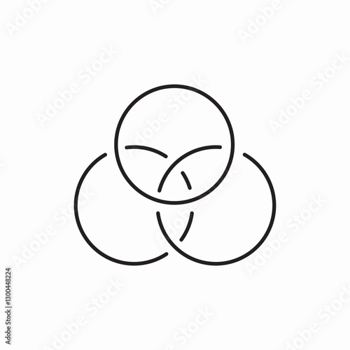 Venn diagram overlap icon vector sign