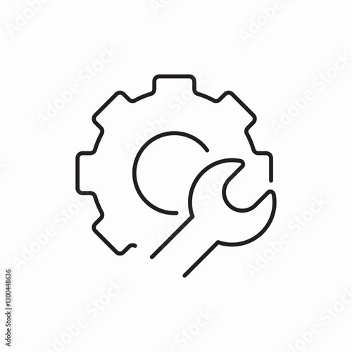 Gear wrench repair icon vector sign