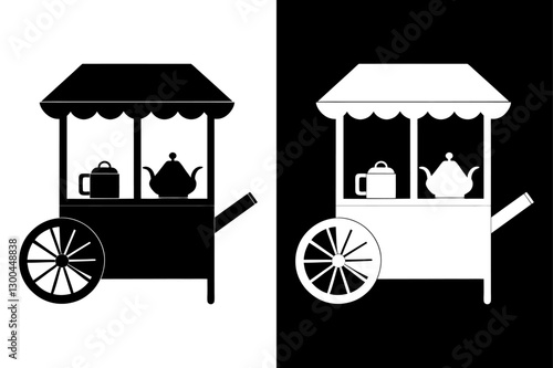 Tea Stand Silhouette Vector Simple & Elegant Design for Logos.