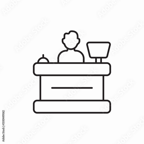 Reception desk service icon vector sign