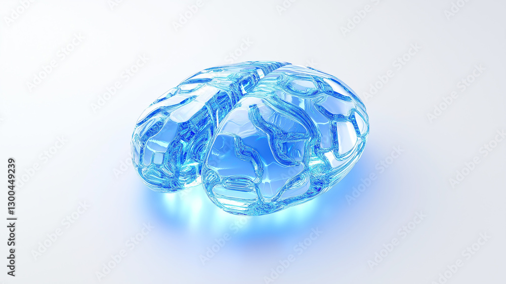hemispheres of the brain, plastic model on a white background hemispheres of the brain, plastic model on a white background
