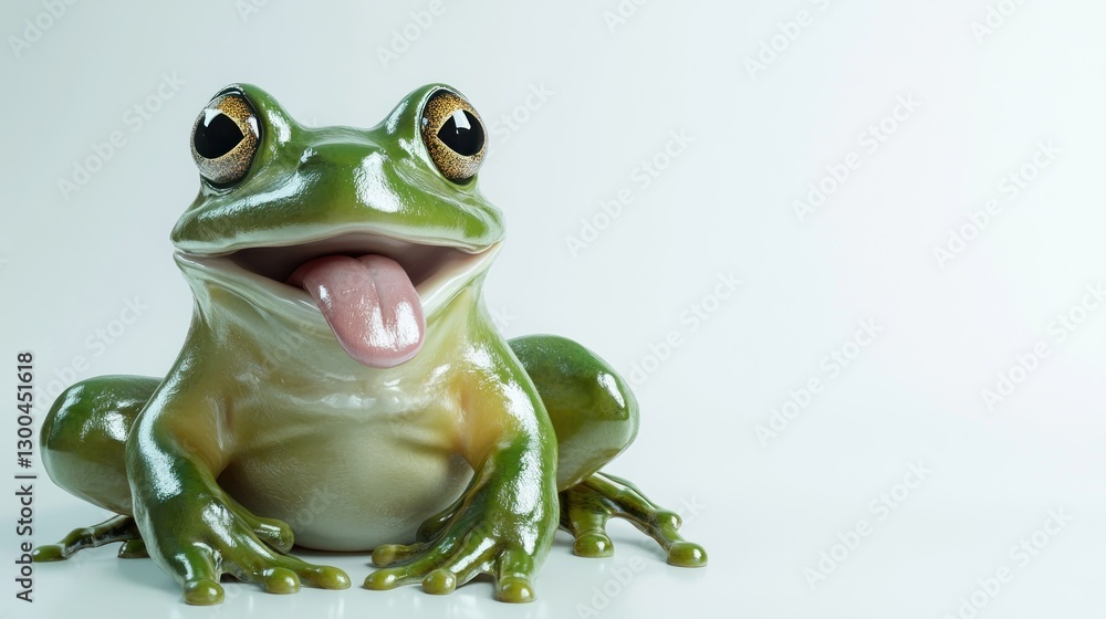 Obraz premium Happy Frog on White Background