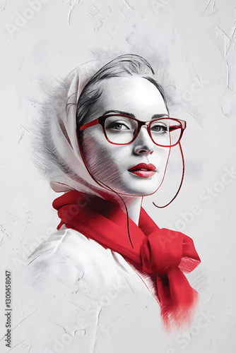 girl line art colorful design stock photos