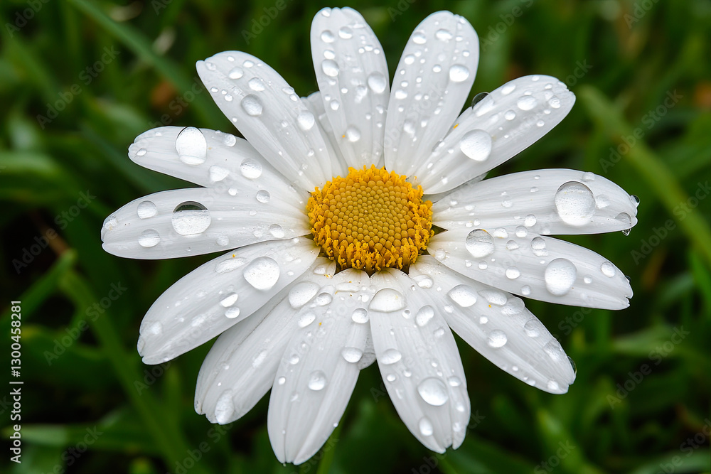 Fototapeta premium Fresh Dew on White Daisy