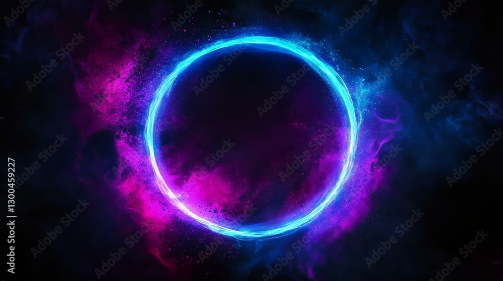 A vibrant cosmic circle illuminated with blue and pink hues against a dark background, perfect for backgrounds, wallpapers, or abstract designs. A vibrant cosmic circle illuminated with blue and pink hues against a dark background, perfect for backgrounds, wallpapers, or abstract designs.