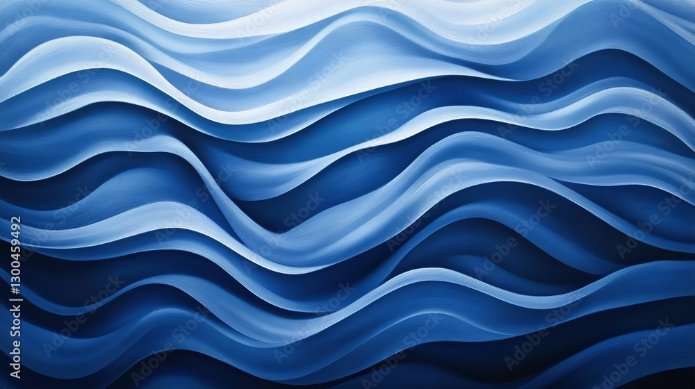 Abstract painting of ocean waves in shades of blue, showcasing smooth flowing lines and varying tones, evoking tranquility and depth. Abstract painting of ocean waves in shades of blue, showcasing smooth flowing lines and varying tones, evoking tranquility and depth.