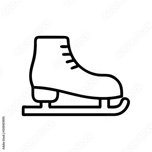 Ice skate silhouette on white background