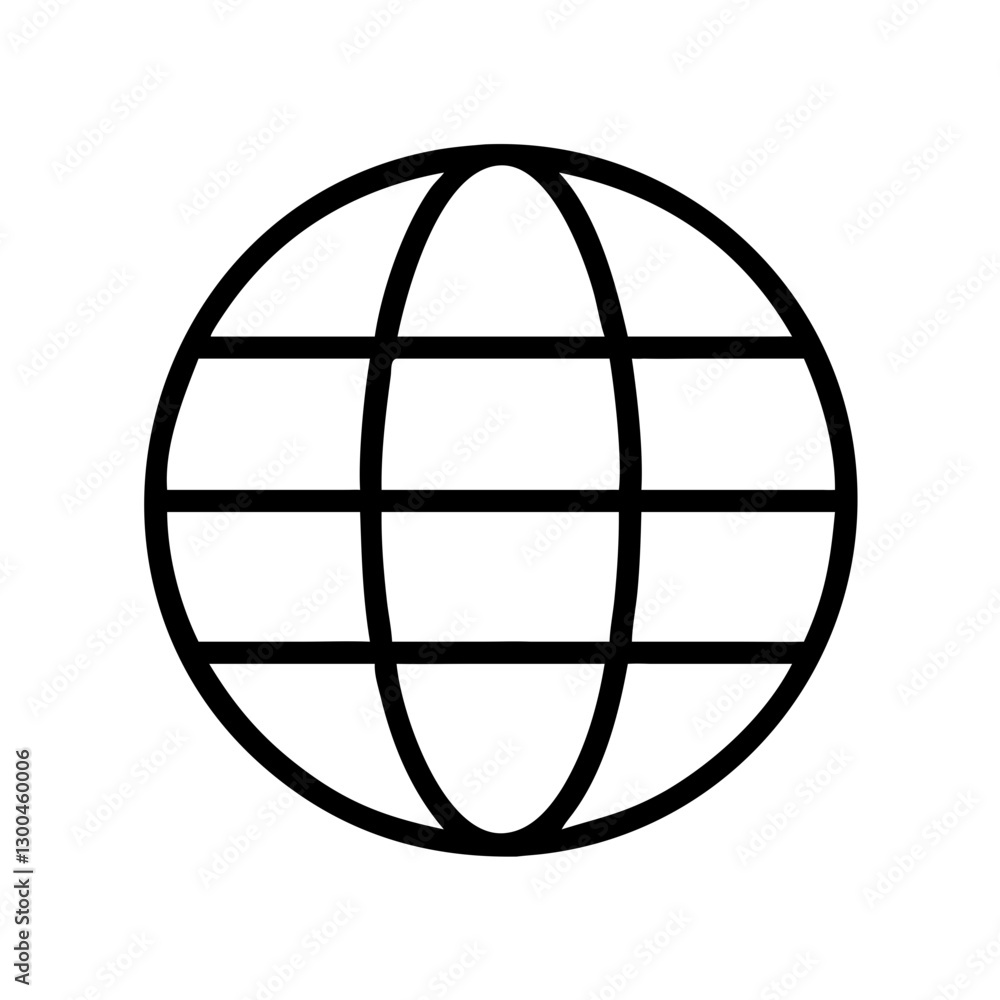 Globe icon illustration on a white background Globe icon illustration on a white background