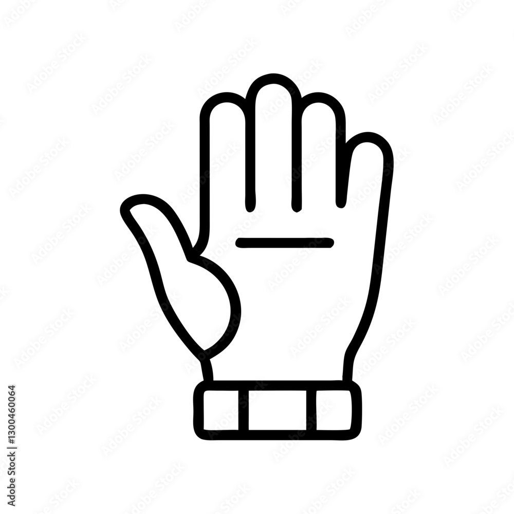 Obraz premium Gloved hand showing stop gesture on plain background