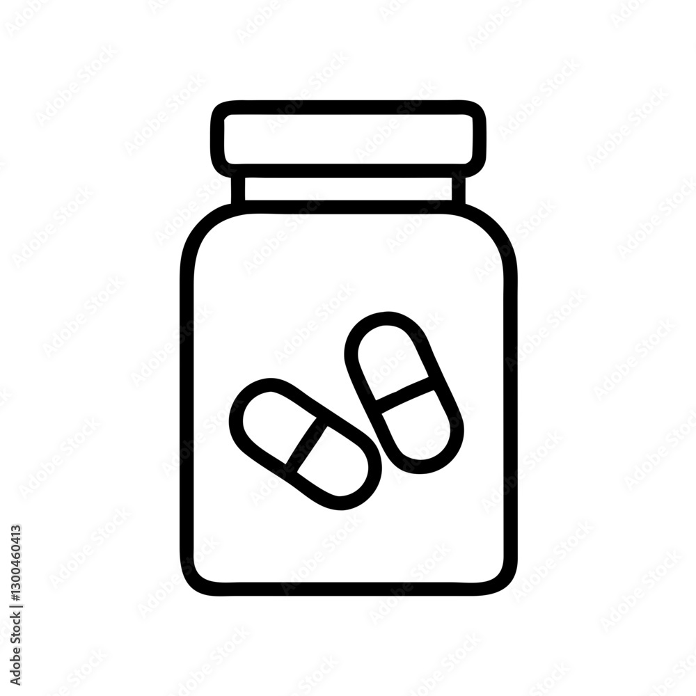 Pills in a bottle on white background Pills in a bottle on white background