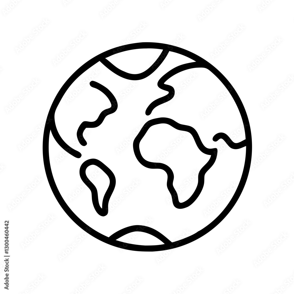 Outline of planet Earth in minimalistic design Outline of planet Earth in minimalistic design