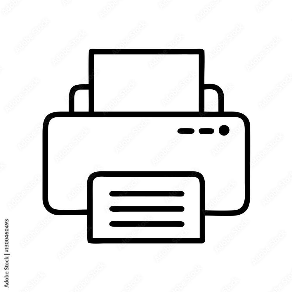 Printer printing document on white background Printer printing document on white background