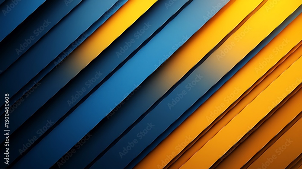 Fototapeta premium Diagonal blue and gold stripes abstract background design for modern projects