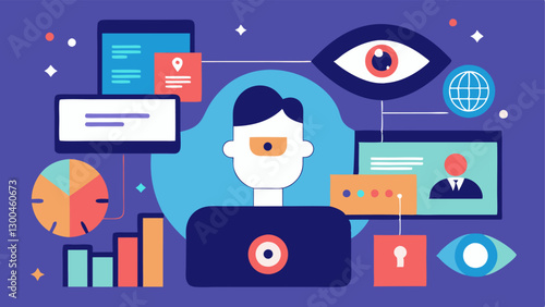 These s capture various aspects of digital privacy concerns and convey the message of surveillance and data tracking in a visually engaging way.