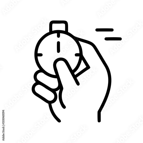 Hand holding stopwatch in motion