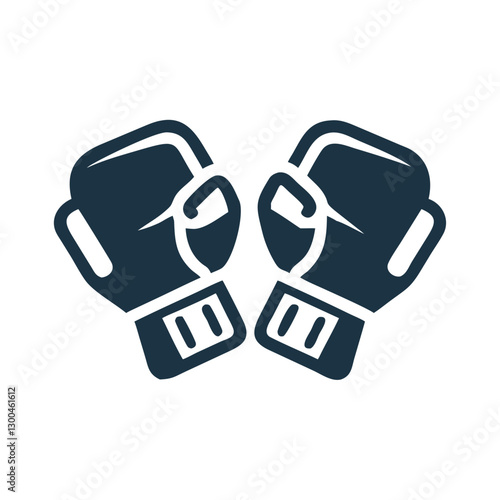 Boxing gloves crossing over in graphic design