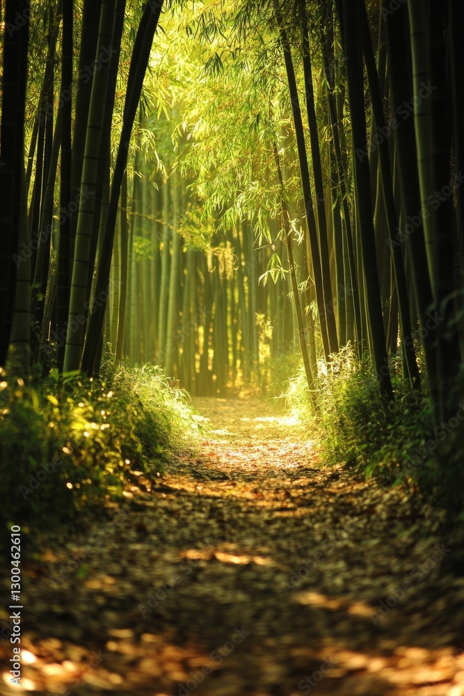 Fototapeta premium Sunlight Path Bamboo Forest