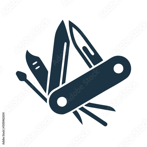 Multi-tool pocket knife on a plain background