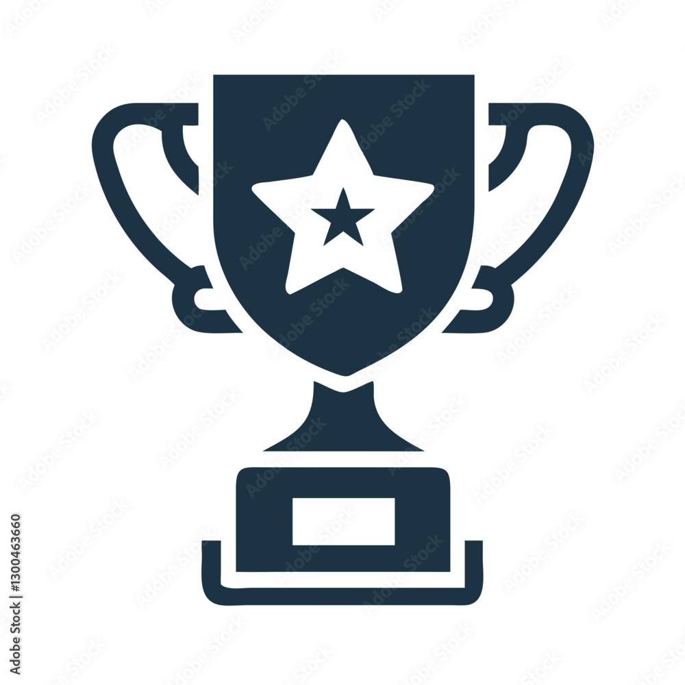 Trophy with star symbol on pedestal Trophy with star symbol on pedestal