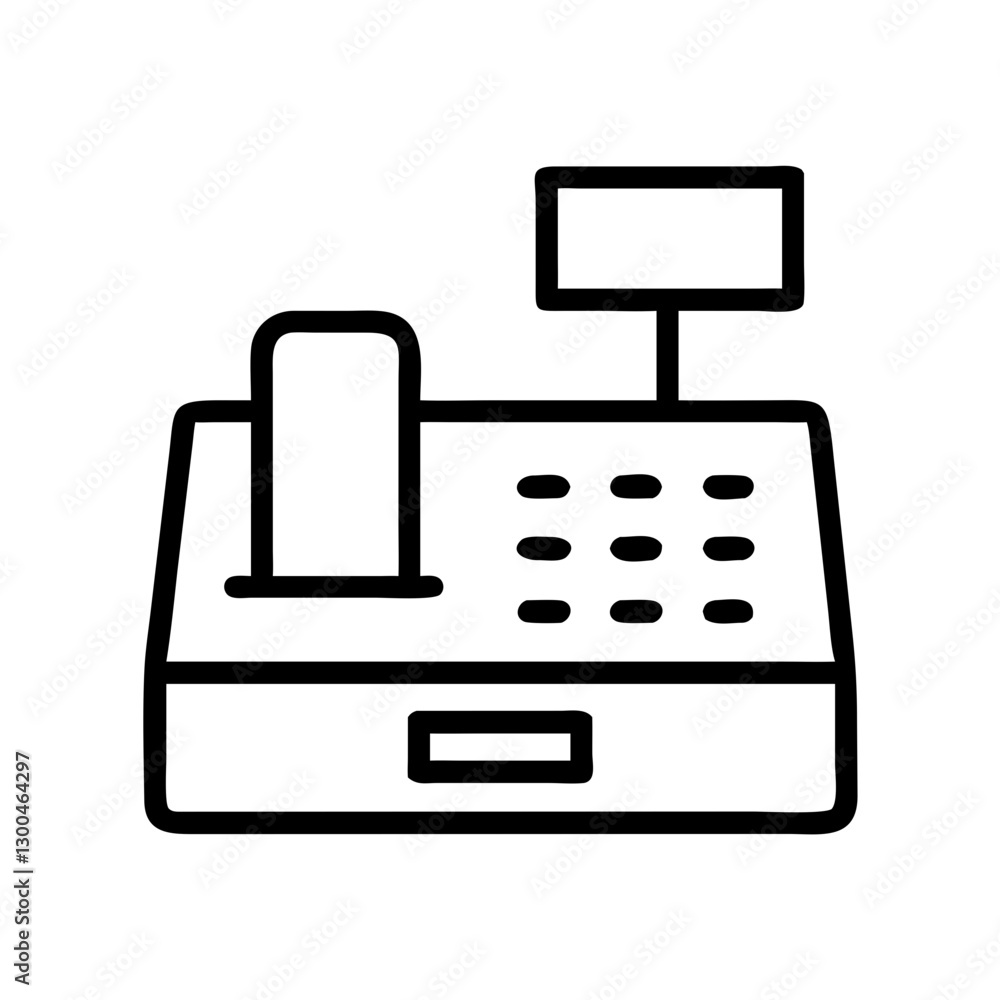 Cash register illustration on a white background Cash register illustration on a white background
