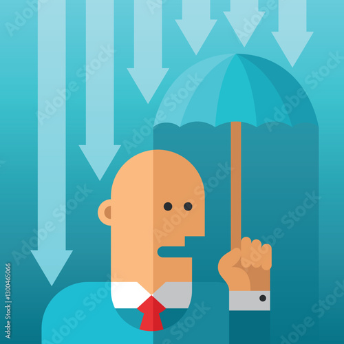 Business risks avoidance vector concept in flat style