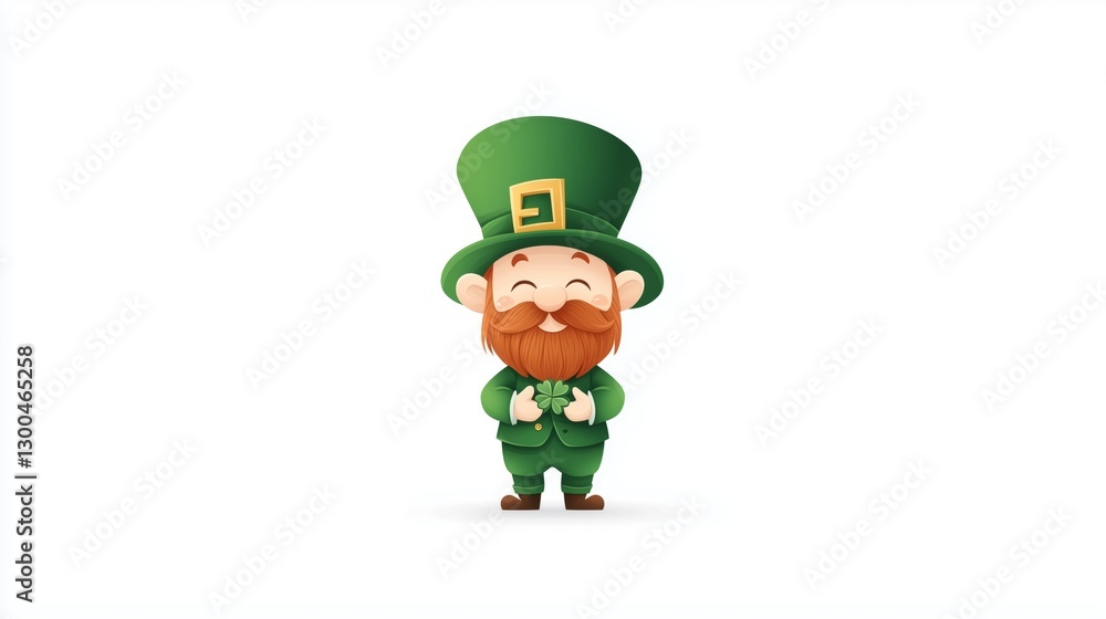 Cute leprechaun design celebrating St Patricks Day in vibrant green with happy expression and traditional attire Cute leprechaun design celebrating St Patricks Day in vibrant green with happy expression and traditional attire