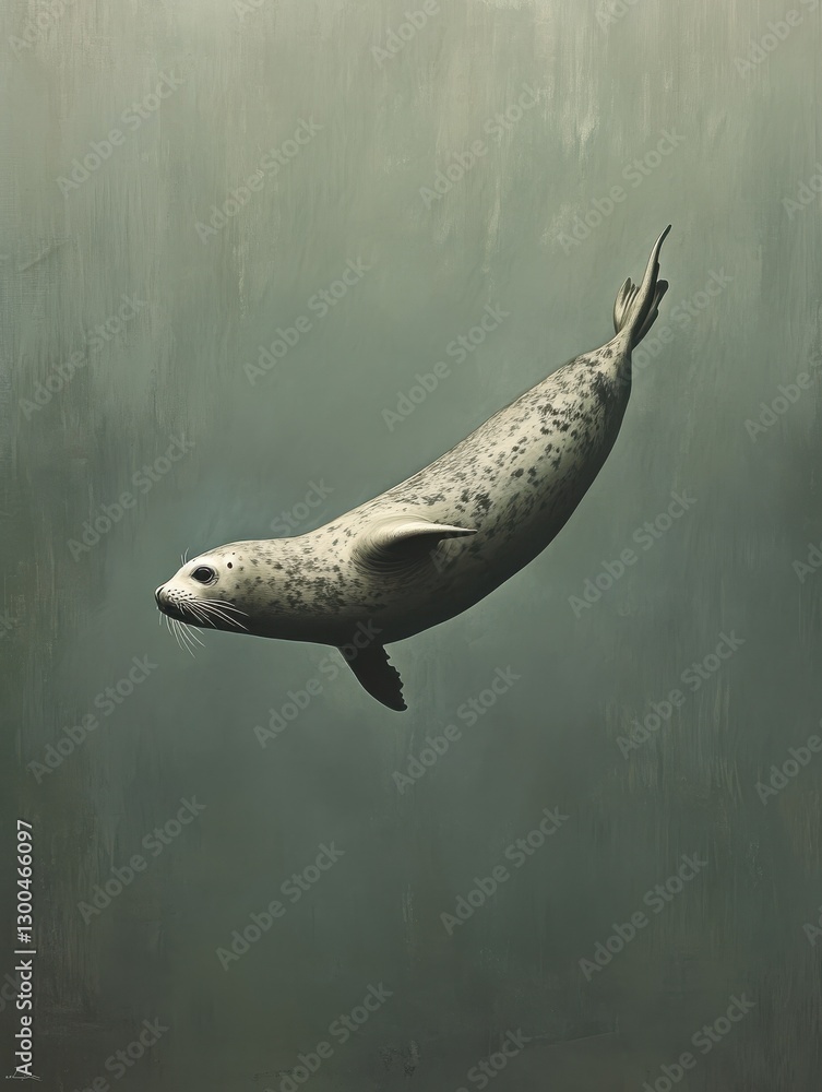 Obraz premium Aerial View: Seal Gracefully Swimming in Aquarium Pool